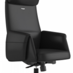 High-Back Executive Chair – Black PU Leather | كرسي مدير ظهر عالي جلد أسود