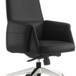 Medium Back Executive Chair – Black PU Leather | كرسي مدير ظهر وسط جلد أسود