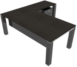 L-shaped Desk | مكتب زجاج حرف L