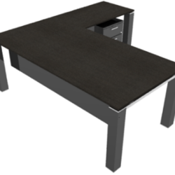 L-shaped Desk | مكتب زجاج حرف L