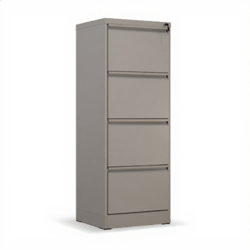 4-Drawer Steel File Cabinet 133×45×62 – Grey | خزانة ملفات حديد 4 أدراج رمادي