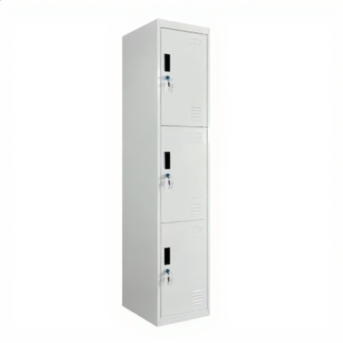 3-Door Steel Locker 185×38×45 – Grey | خزانة لوكر حديد 3 أبواب رمادي