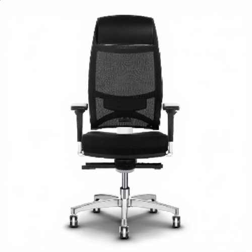 Executive High-Back Mesh Chair with Adjustable T-Arms – Black | كرسي مدير شبك ظهر عالي أسود