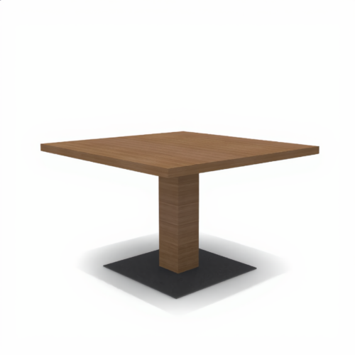 Square Meeting Table 100×100 – Walnut | طاولة اجتماعات مربعة 100×100 خشب جوز