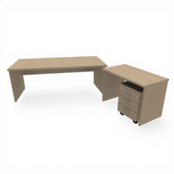 Wooden Desk | مكتب خشب مع زاوية