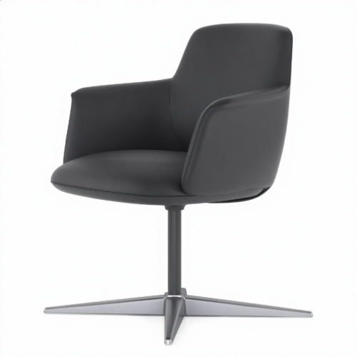 Medium-Back Executive Visitor Chair – Beige PU Leather | كرسي زائر تنفيذي ظهر متوسط بيج