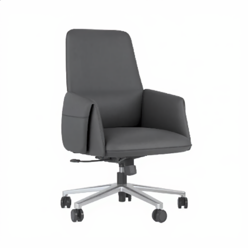 Medium-Back Executive Chair – Grey PU Leather | كرسي مدير ظهر وسط جلد رمادي