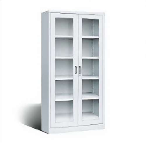 Steel Filing Cabinet 2 Glass Doors 115×45×200 – Beige | خزانة ملفات حديد بابين زجاج بيج