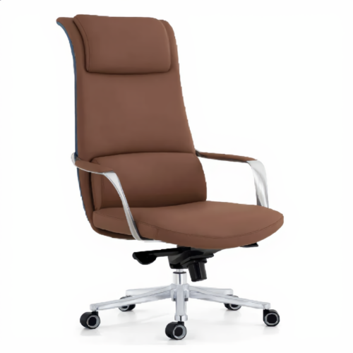 Executive High Back Chair with Headrest – Coffee PU | كرسي مدير ظهر عالي مع مسند رأس بني